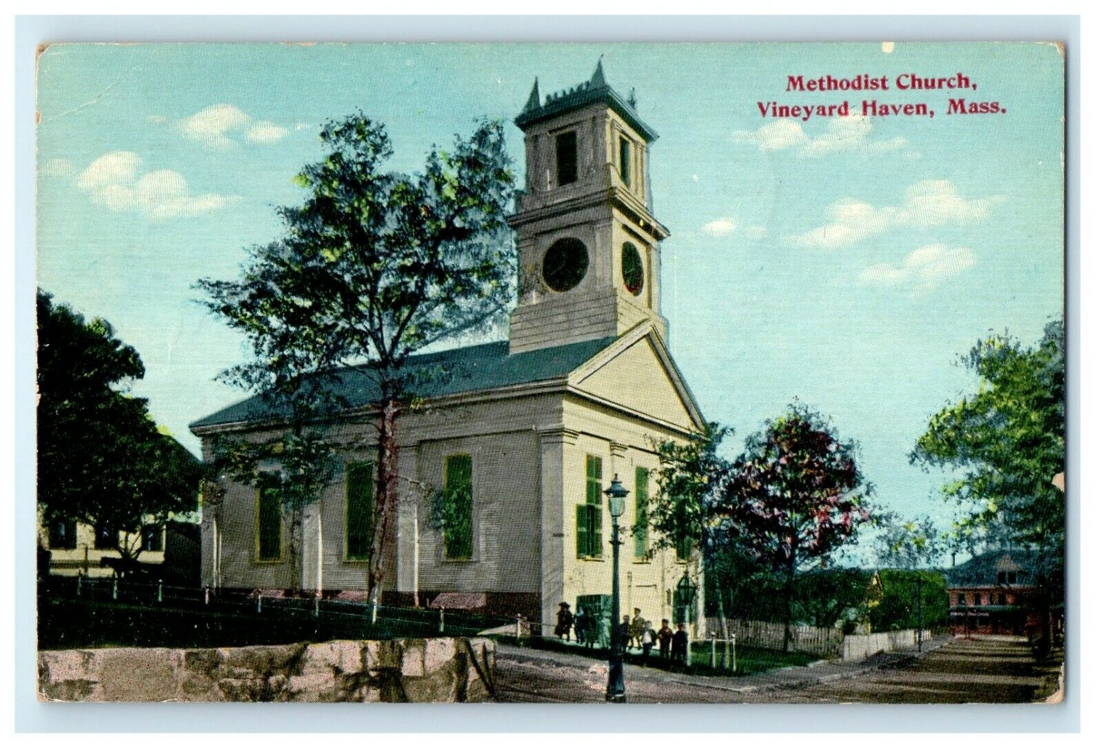 1913 Methodist Church Martha's Vineyard Haven, Massachusetts MA Antique Postcard