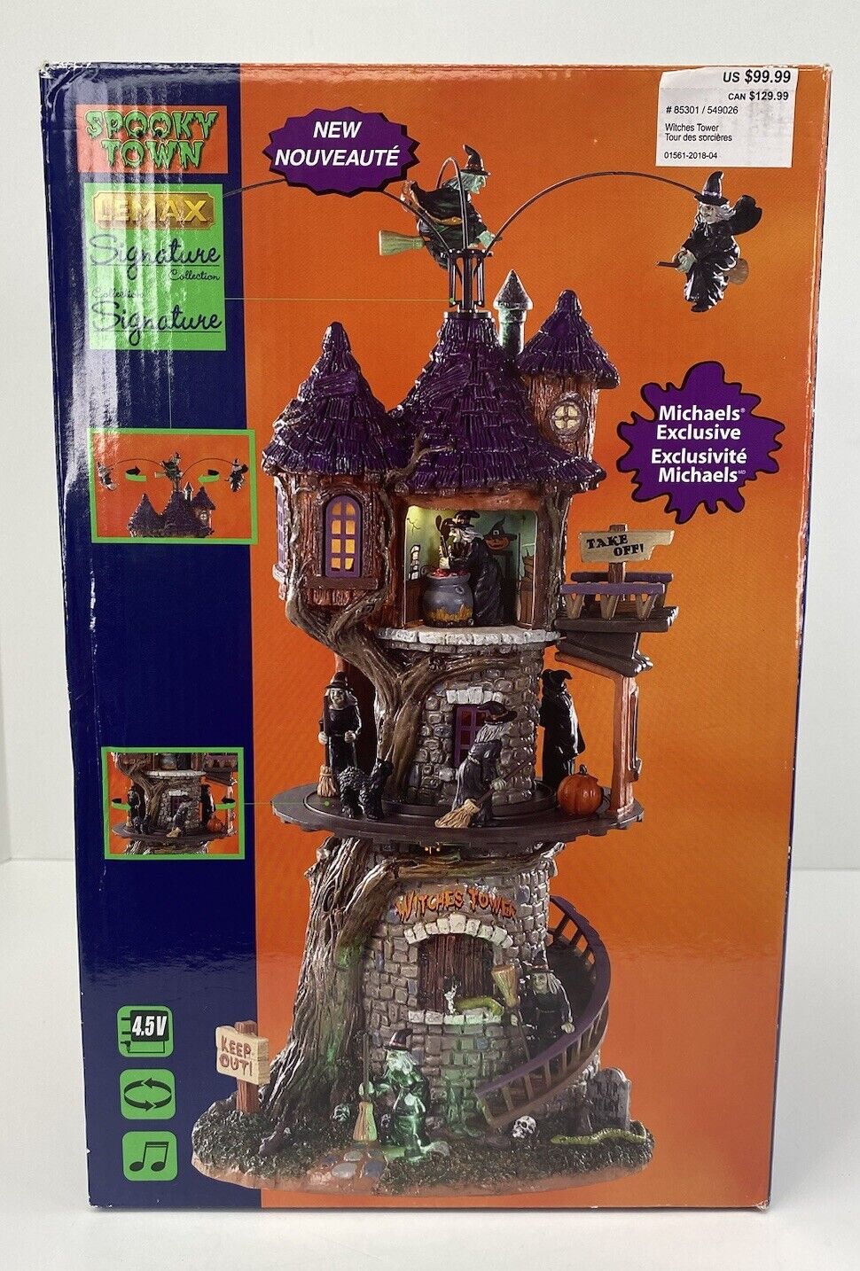 Lemax 2018 Spooky Town Witches Tower 85301 Halloween -Michaels Exclusive -Tested