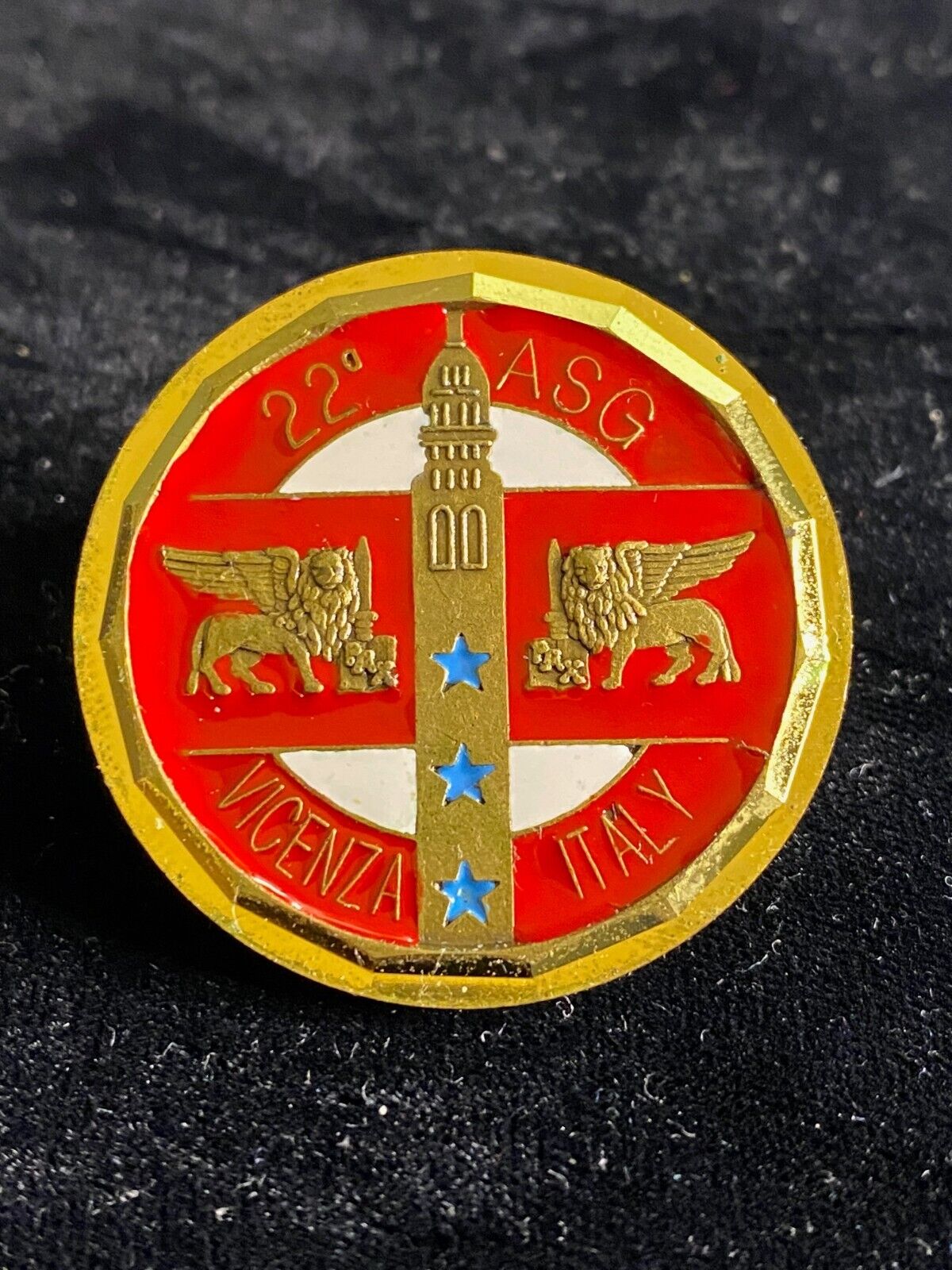 VINTAGE AUTHENTIC 22nd ASG VICENZA ITALY/EUROPE TF USASETAF RARE CHALLENGE COIN
