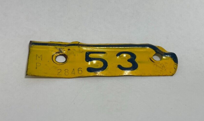 1953 Kansas License Plate Tab - McPherson County - MP 2846