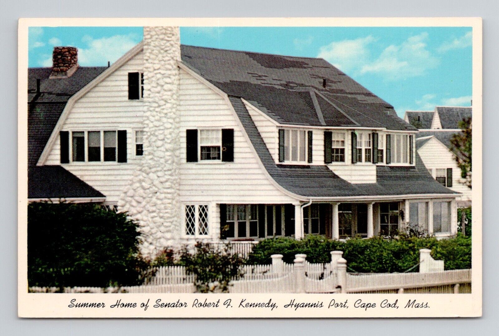 Postcard Kennedy Summer House Hyannis Port Cape Cod MA, Vintage O1