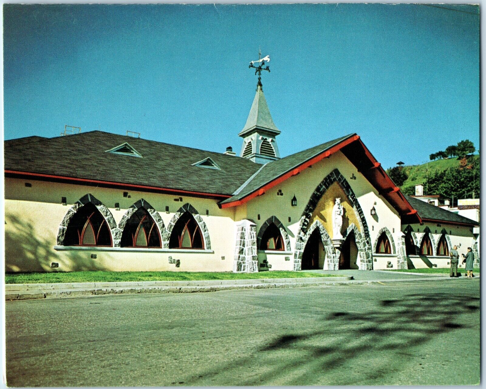 c1950s Quebec Canada Prayer Info Card Basilica Ste Sainte Anne Beaupre Church 3C