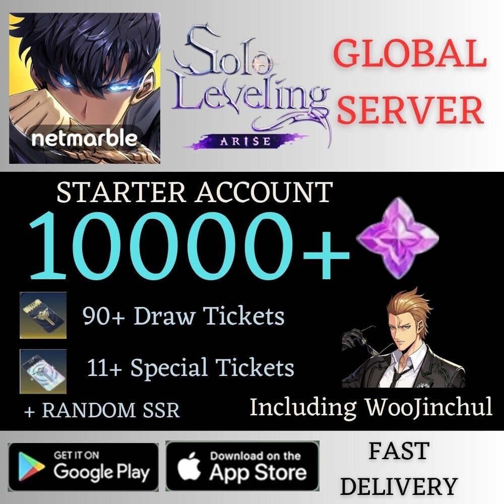 Solo Leveling:  Arise [Global] 10000 ES /90/11 Ticket STARTER Reroll Acc