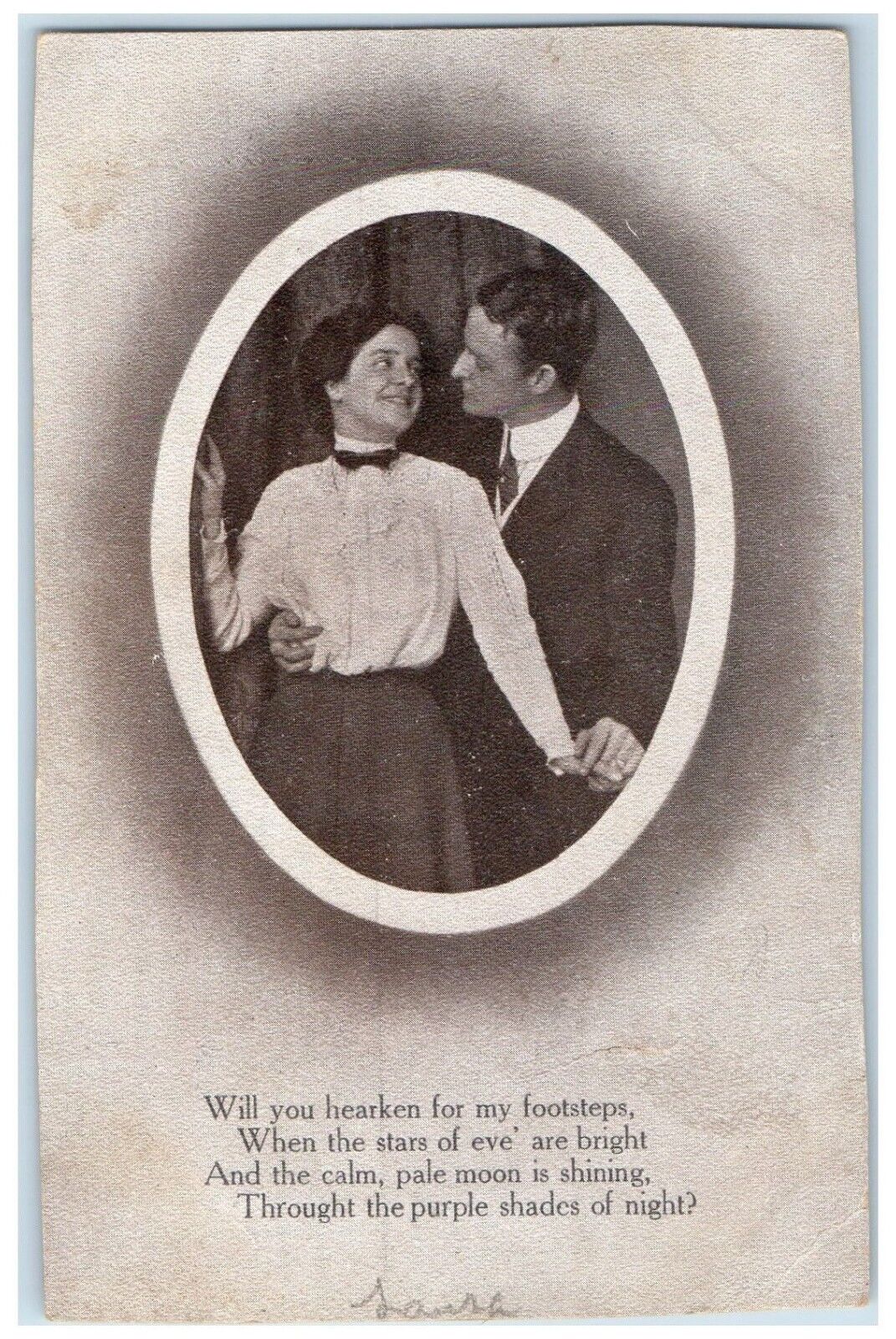 Goreville Illinois IL Postcard Couple Romance 1909 Posted Antique