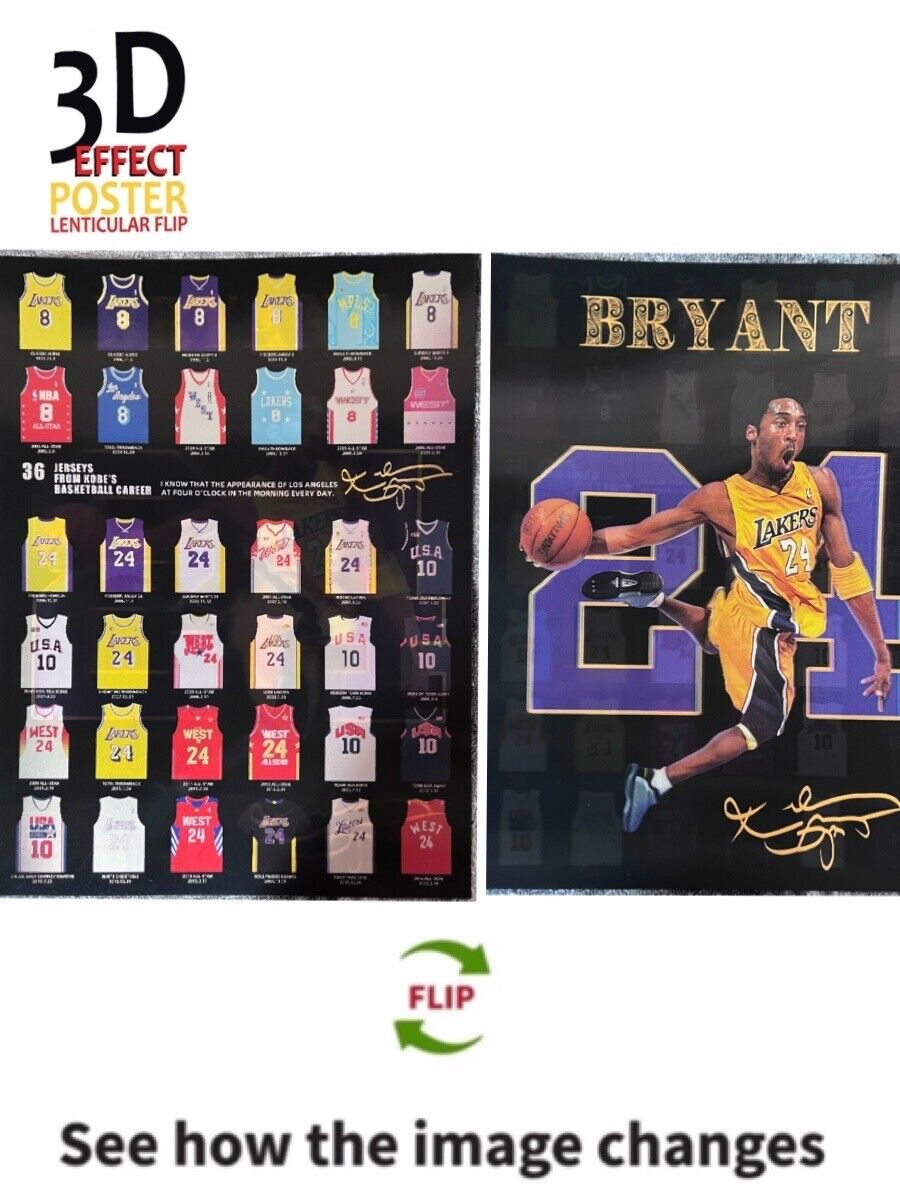 NBA Superstar-Kobe Bryant-3D Poster 3DLenticular Effect-2 Images In One