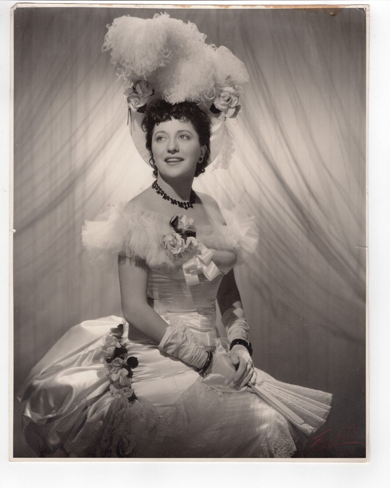 Original 1940s Large Format Photo Actress Helen Morgan Signed by Photographer