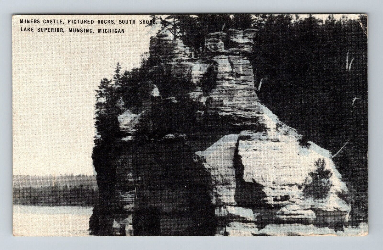 Munsing MI-Michigan, Miners Castle, Lake Superior Vintage Souvenir Postcard