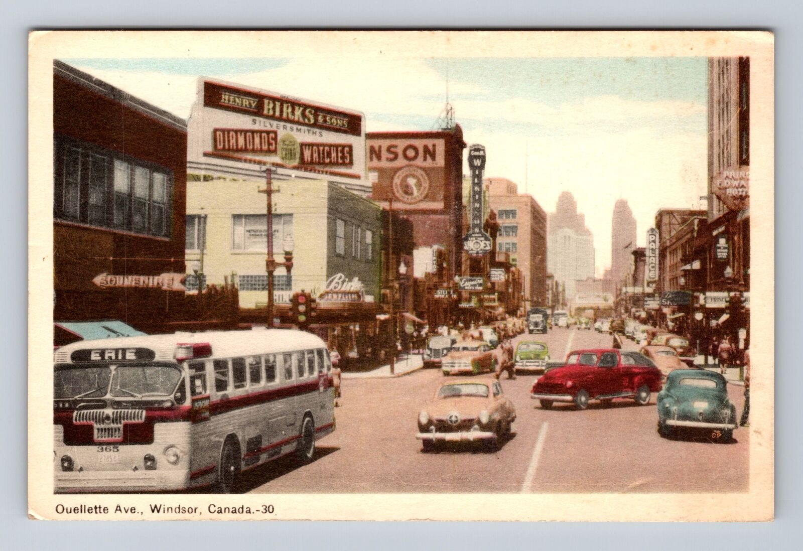 Windsor ON-Ontario Canada, Ouellette Ave Prince Edward Hotel, Vintage Postcard