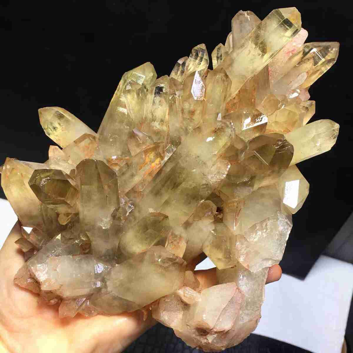 874g Natural Rare Beautiful brown quartz Crystal Cluster Mineral Specimen