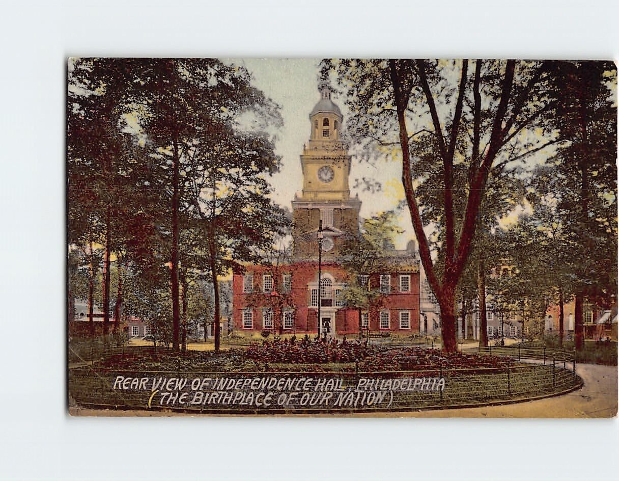 Postcard Rear View of Independence Hall Philadelphia Pennsylvania USA
