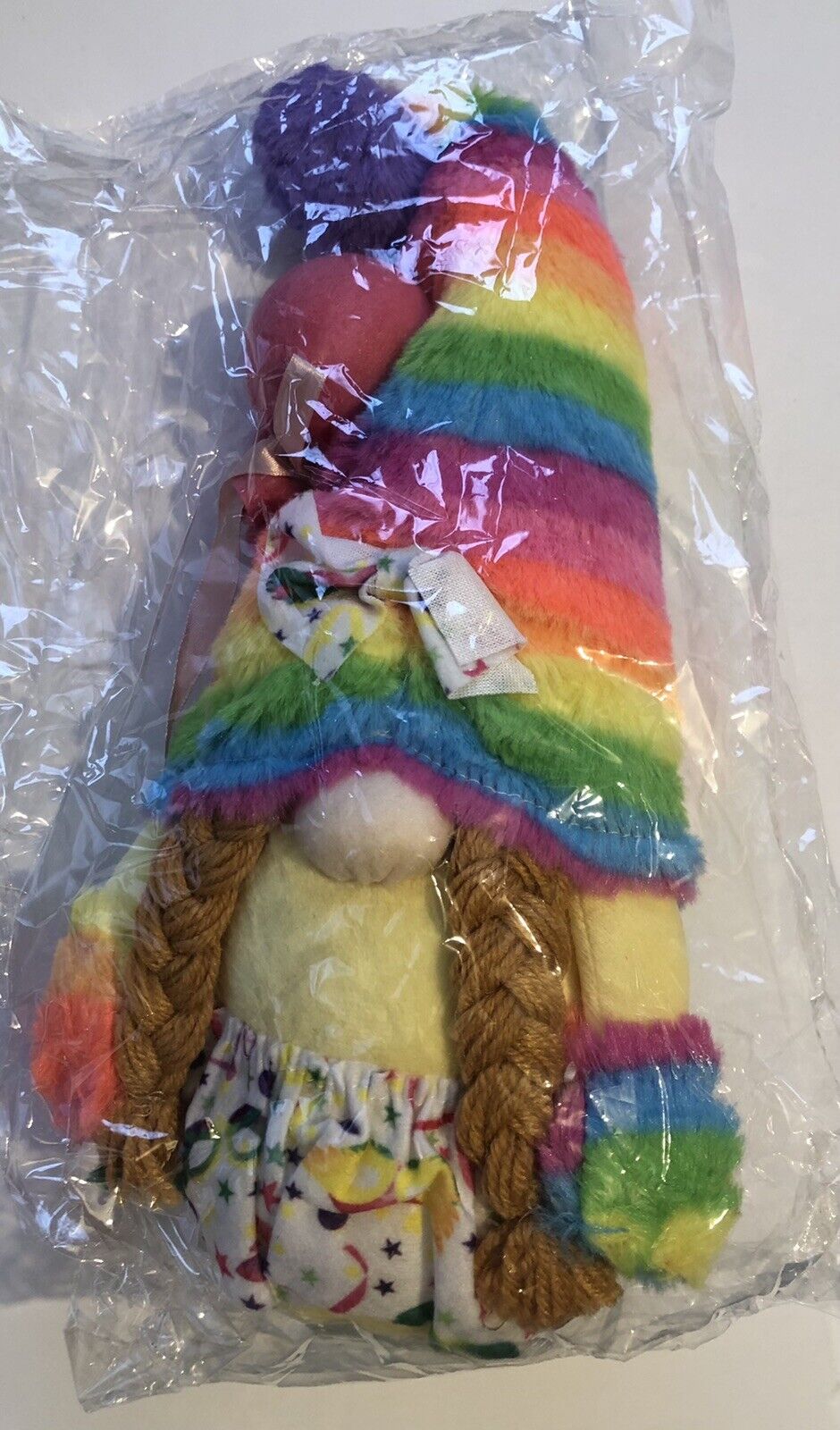 Decorative Plush Gnome 12” Rainbow Themed Multicolored Collectible Display