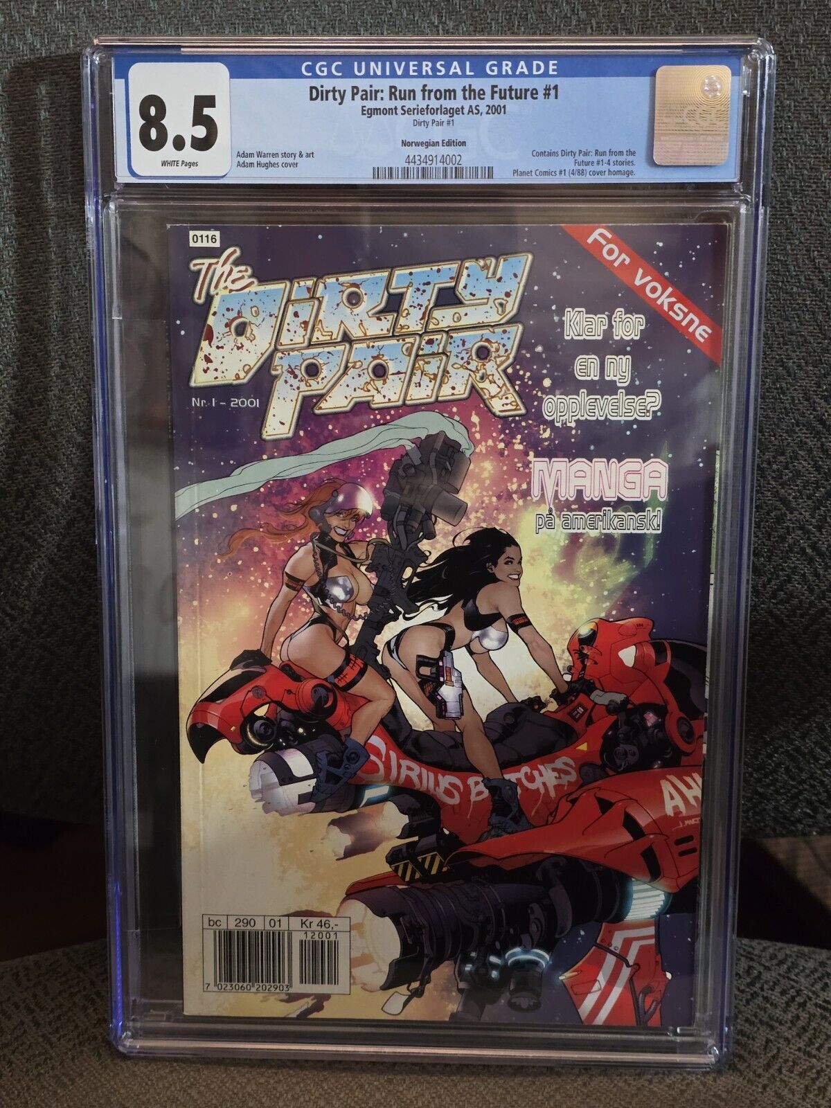 Dirty Pair: Run From The Future #1 Norwegian Edition CGC 8.5 HTF RARE FOREIGN 