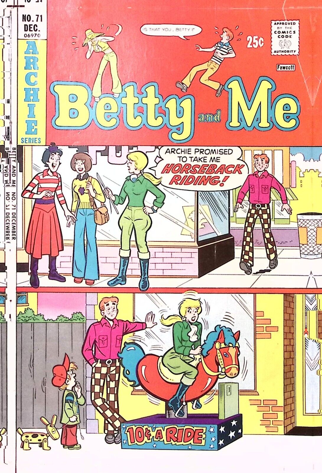 1975 ARCHIE SERIES BETTY AND ME #71 DEC DON\'T CALL US JINX IT\'S A DRAW  Z2384