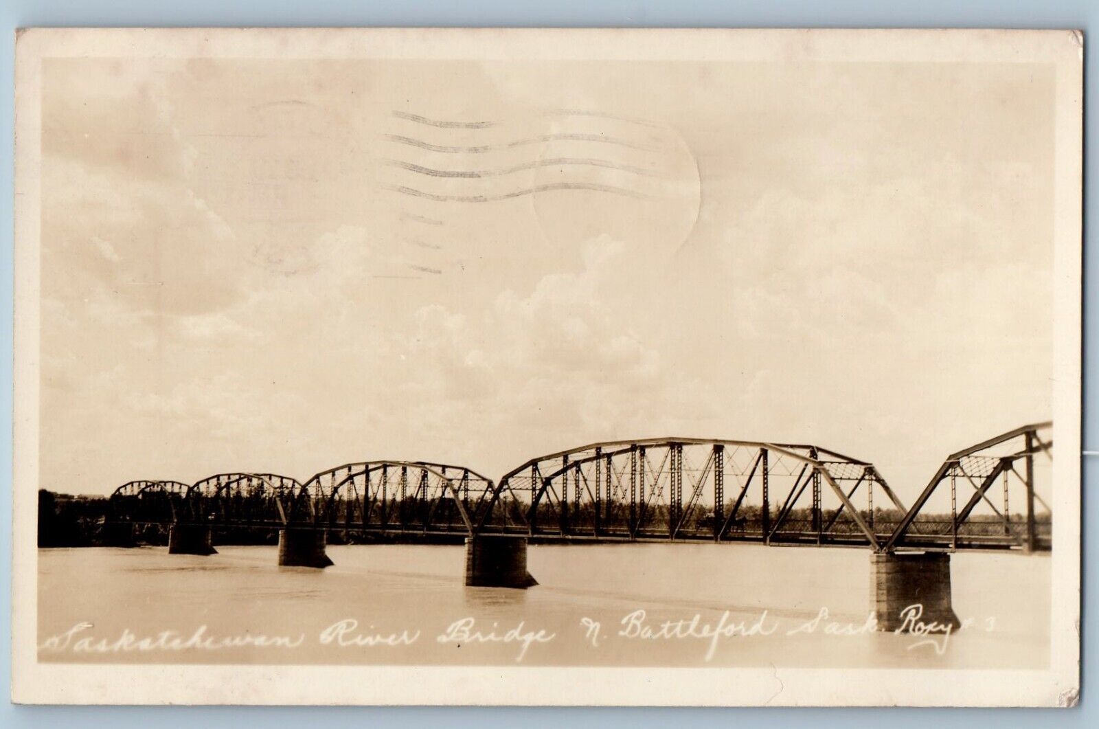 Saskatchewan Canada Postcard Saskatchewan River & Battleford 1938 RPPC Photo