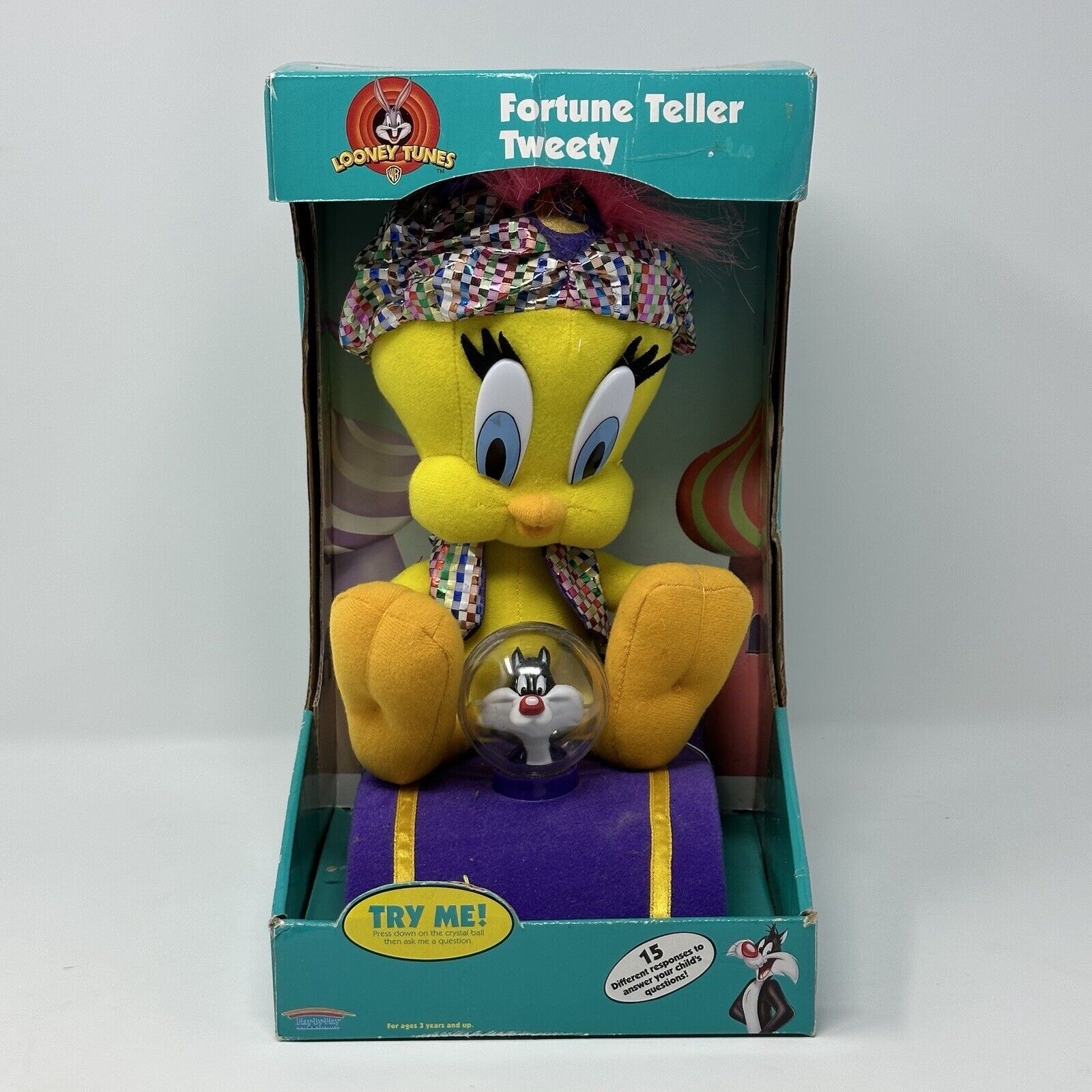 Vintage Looney Tunes Fortune Teller Tweety 1999 Talking Plush Toy