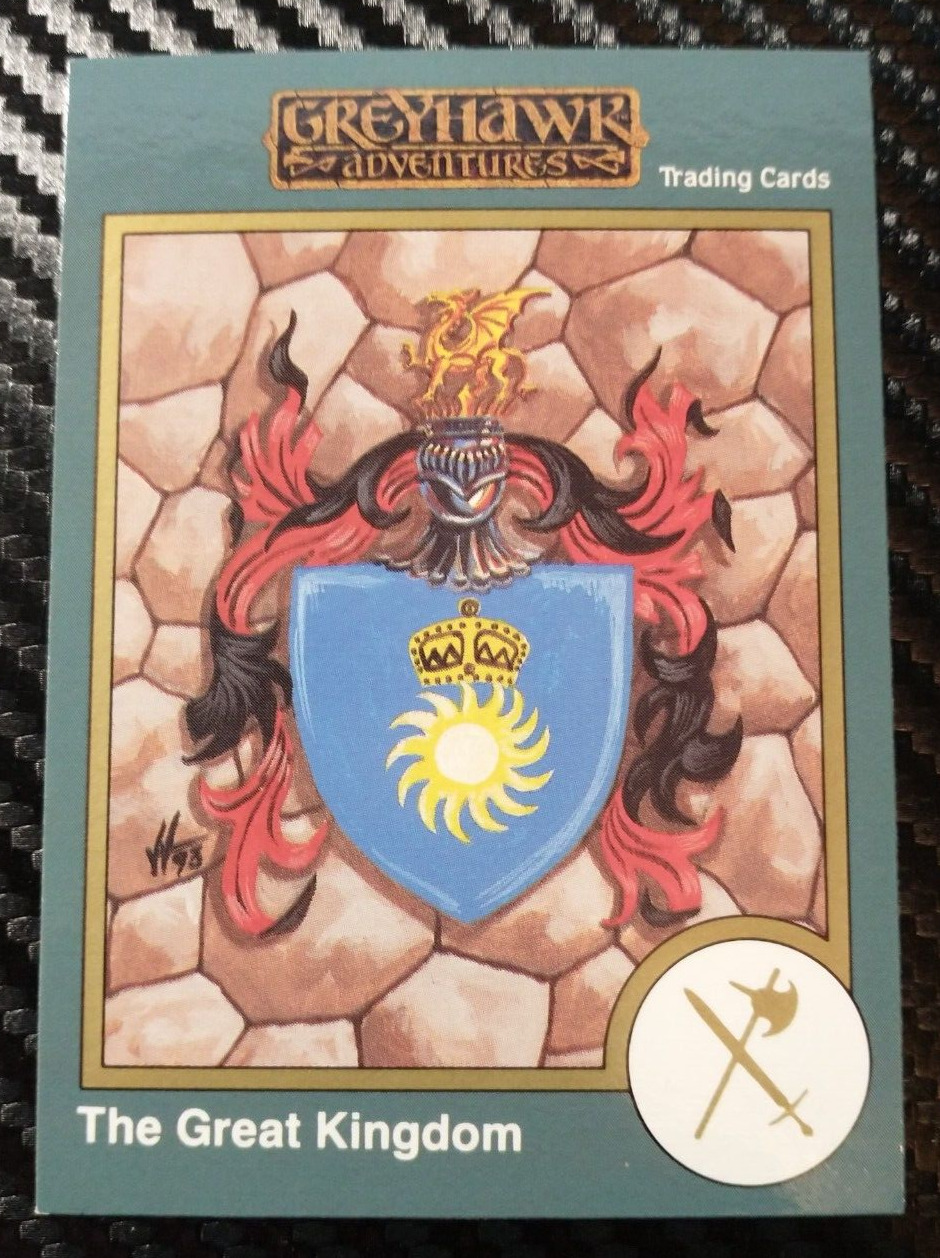 The Great Kingdom #452 Gold Greyhawk Adventures Trading Card 1993 Vintage TSR
