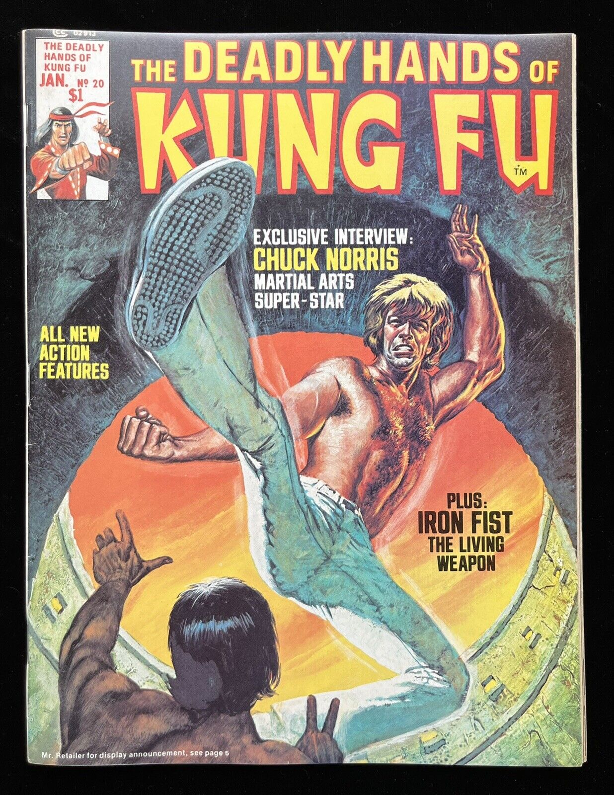Deadly Hands Of Kung Fu #20 (1976) Chuck Norris Interview VF/NM (9.0) Condition