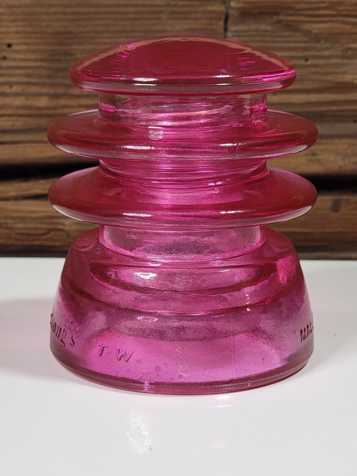 Glass Insulator Pink Stained Decorative Antique Glass Decoration Ships Fast