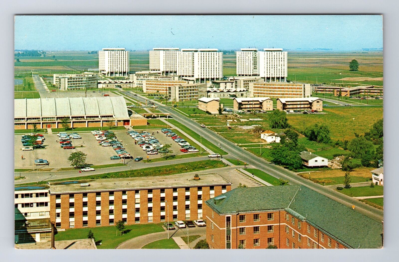 DeKalb IL-Illinois Northern Illinois University Residence Halls Vintage Postcard