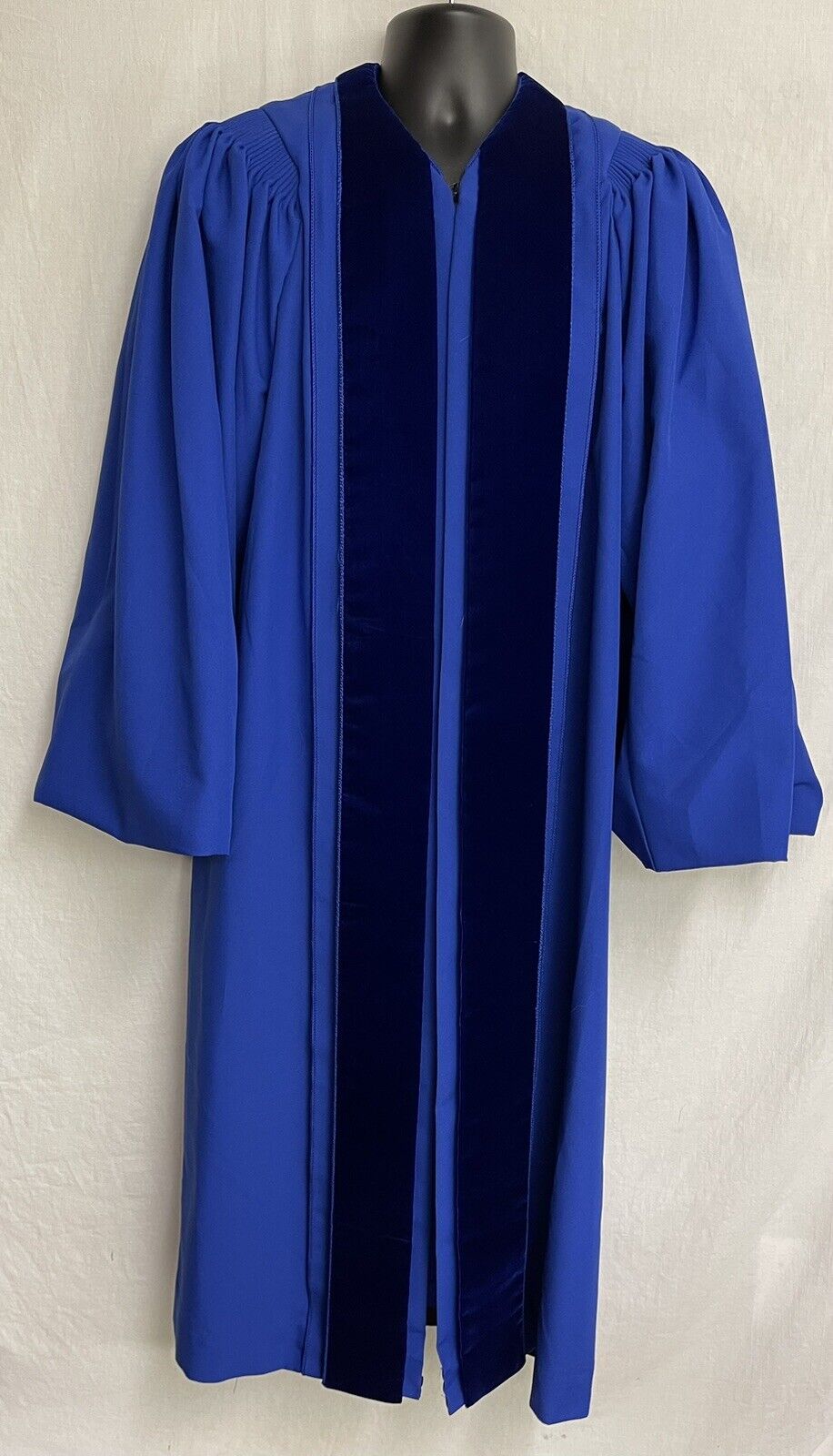 VTG NEW Collegiate Cap Gown Cokesbury Blue Velvet Clergy Choir Robe Vestments