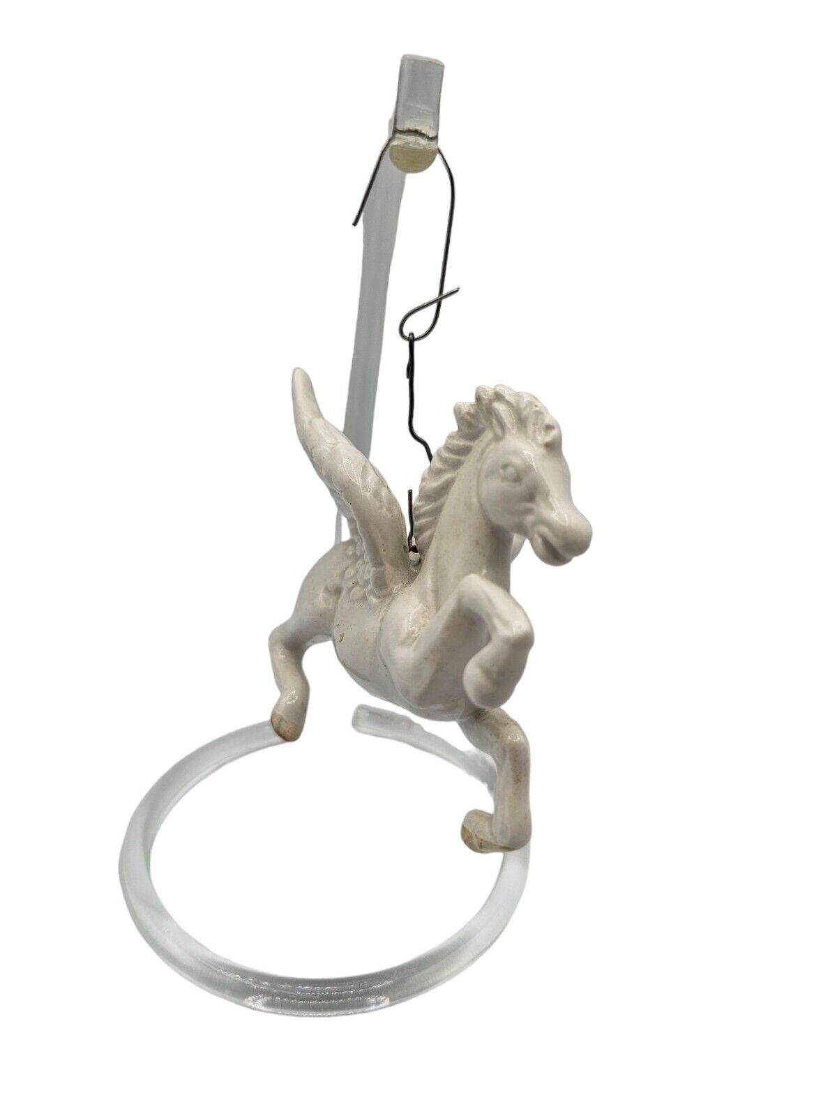 Vintage Unicorn Pegasus Christmas Ornament Porcelain w/ Wings