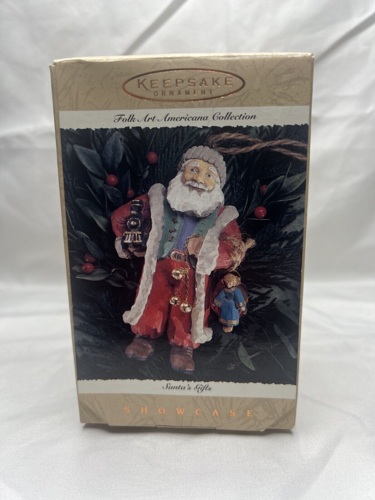 Hallmark 1996 Santa's Gifts Showcase Folk Art Americana Ornament FAST Shipping