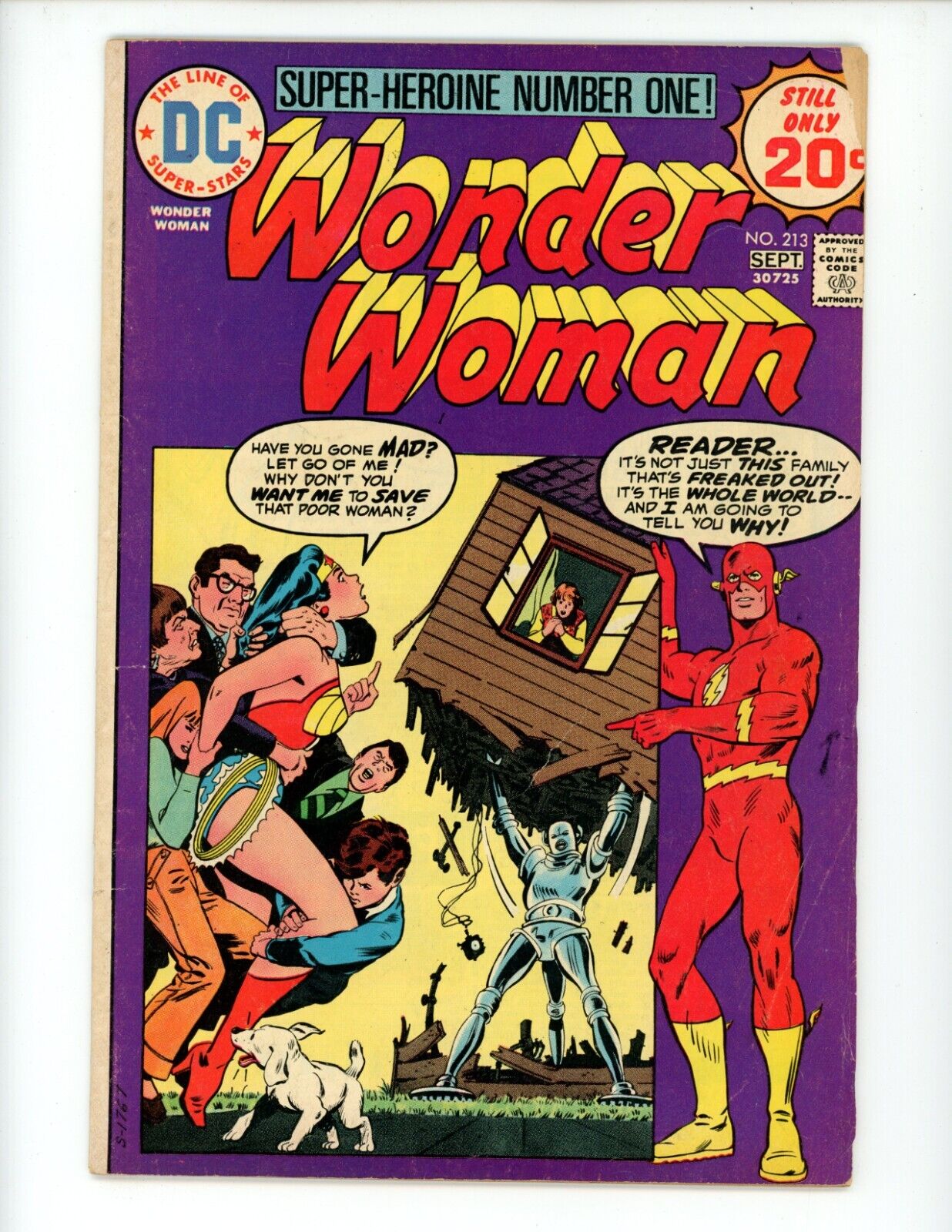 Wonder Woman #213 Comic Book 1974 VG Flash DC Comics
