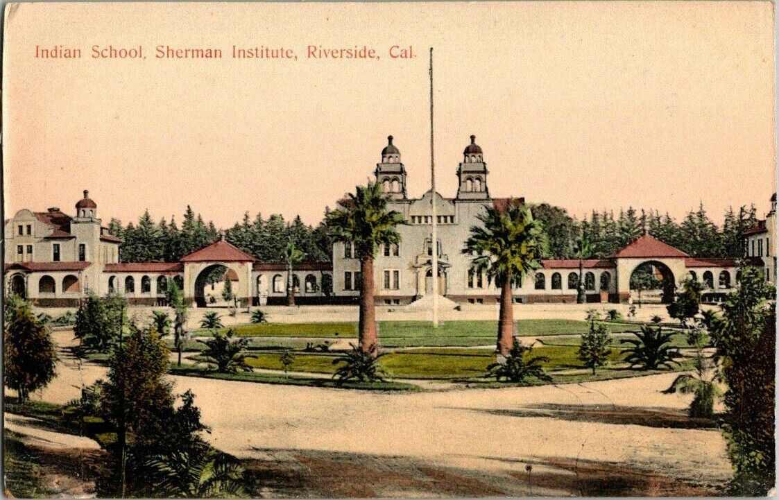 1905. RIVERSIDE, CA. INDIAN SCHOOL. SHERMAN INSTITUTE. POSTCARD WA1