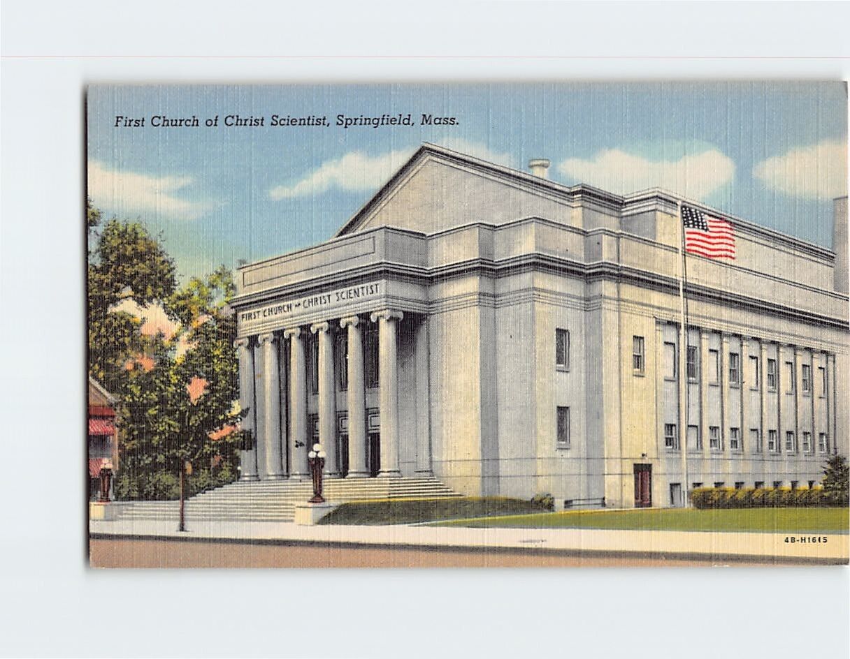 Postcard First Church of Christ Scientist Springfield Massachusetts USA
