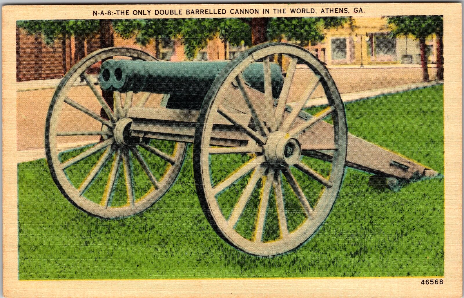 Athens GA-Georgia, Double Barrelled Cannon, Outside, Vintage Postcard