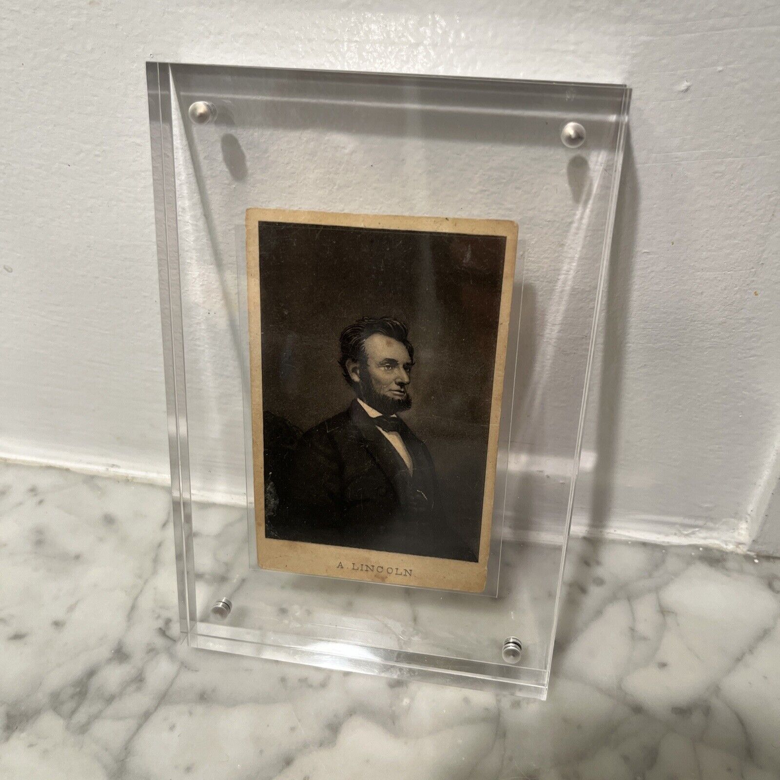 1860's CIVIL WAR ERA CDV - President Abraham Lincoln Card / Cabinet SCARCE