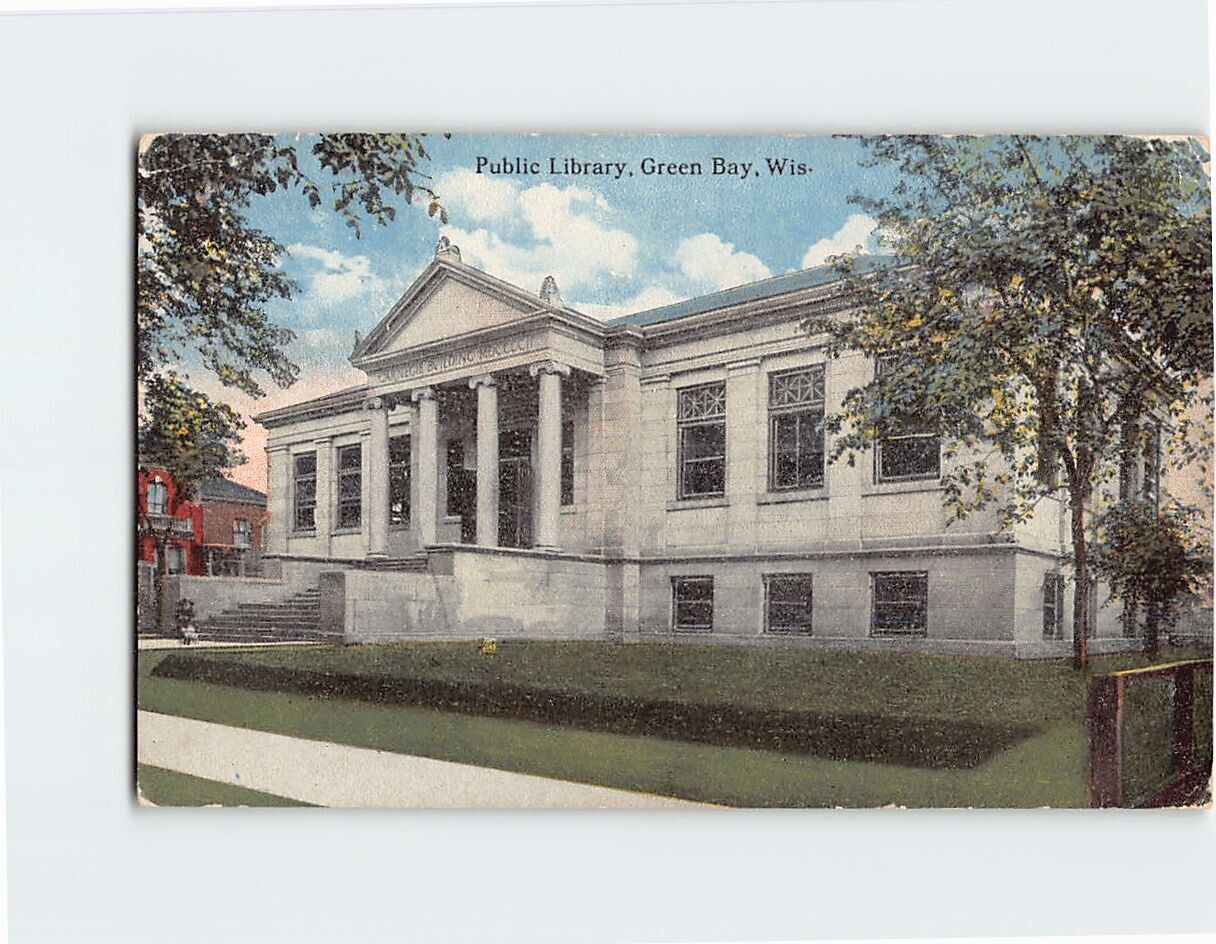 Postcard Public Library Green Bay Wisconsin USA