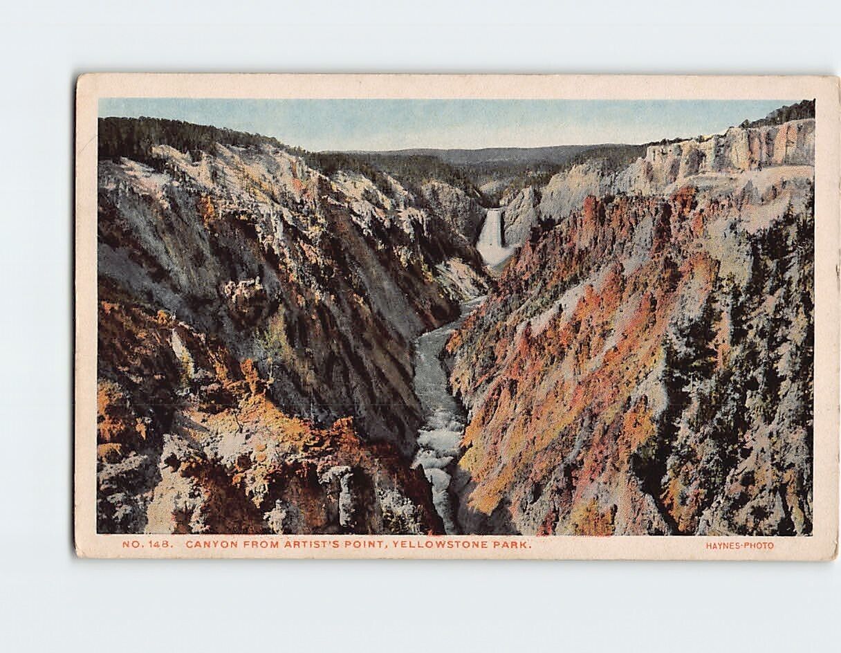 Postcard Canyon from Artist\'s Point Yellowstone Park USA North America