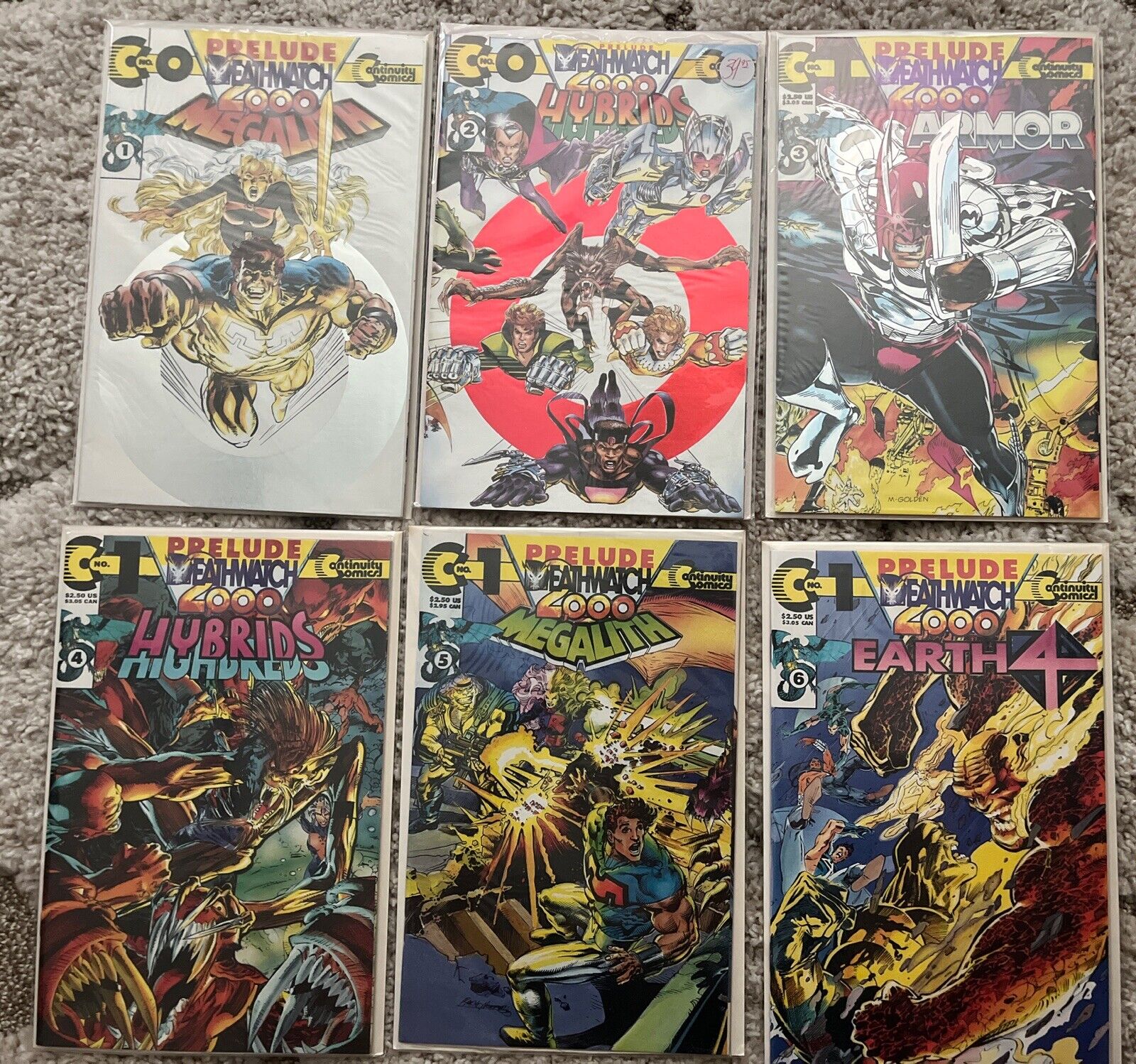 Lot 6 Continuity Comics Prelude Deathwatch 2000 Vintage Comic Books 1-6 Bundle