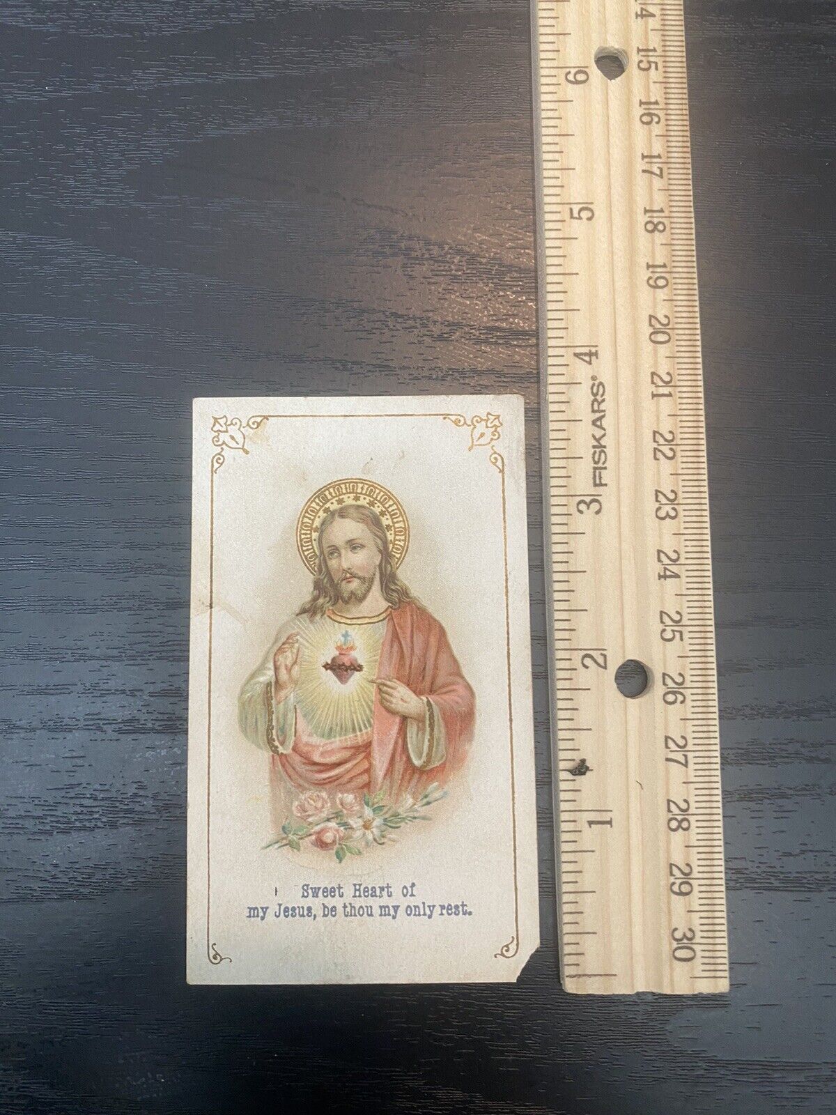 Antique Catholic Prayer Card Religious Collectible 1890's Holy Card. Heart