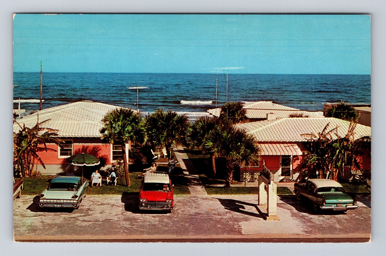 Daytona Beach FL-Florida, Sea Esta Motel Advertising, Vintage Souvenir Postcard
