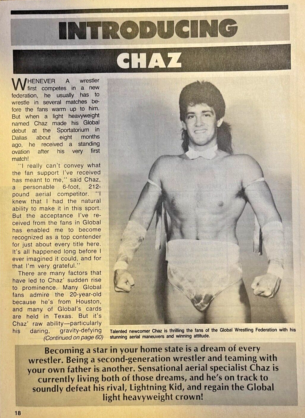 1992 Wrestler Chaz Charles Warrington