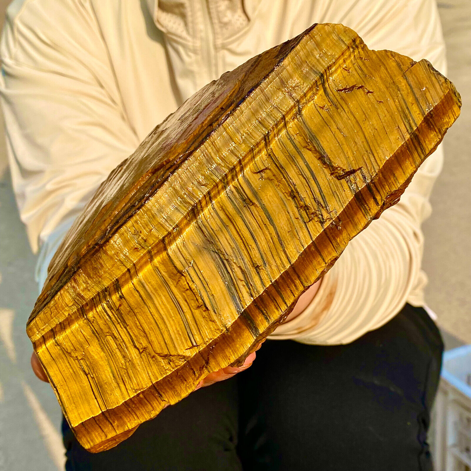 6.1LB Large Golden Tiger'S Eye Rock Quartz Crystal Mineral Specimen Metaphysics