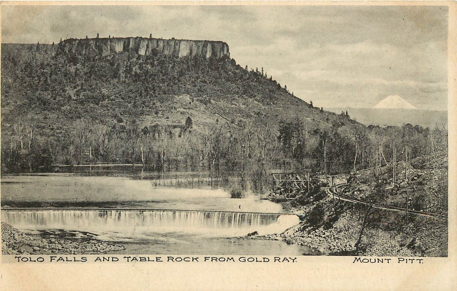 Vintage Postcard Table Rock and Tolo Falls From Gold Ray Mount Pitt Rogue River