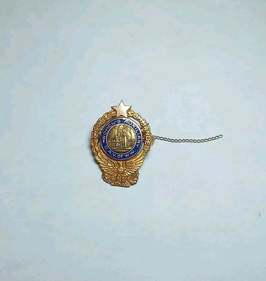 Vintage 10K Gold D.A.V. Womens Auxiliary Past Commander Pin - Scrap or Wear 4.5g