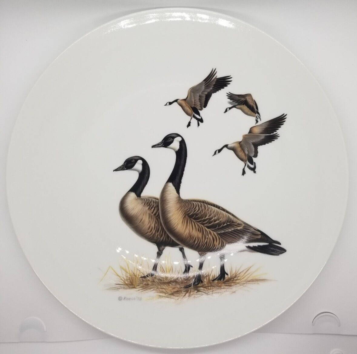 LIMOGES Maynard Reece Canada Geese Bird Art France Plate Heavy Numbered 12\