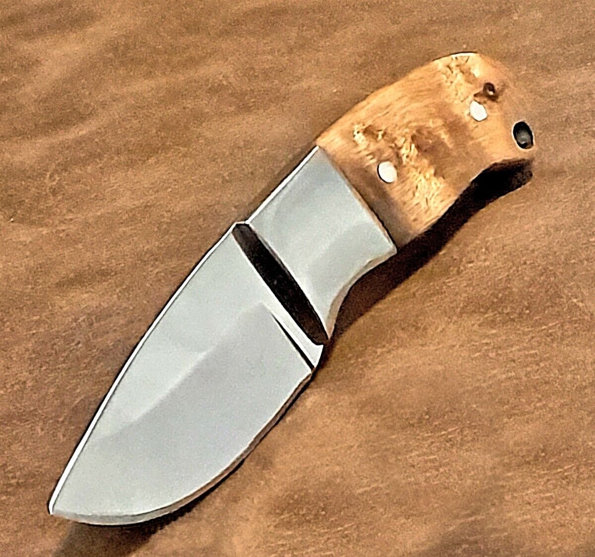 Elk Ridge Small Burlwood Fixed Blade Skinner Knife w/Leather Sheath