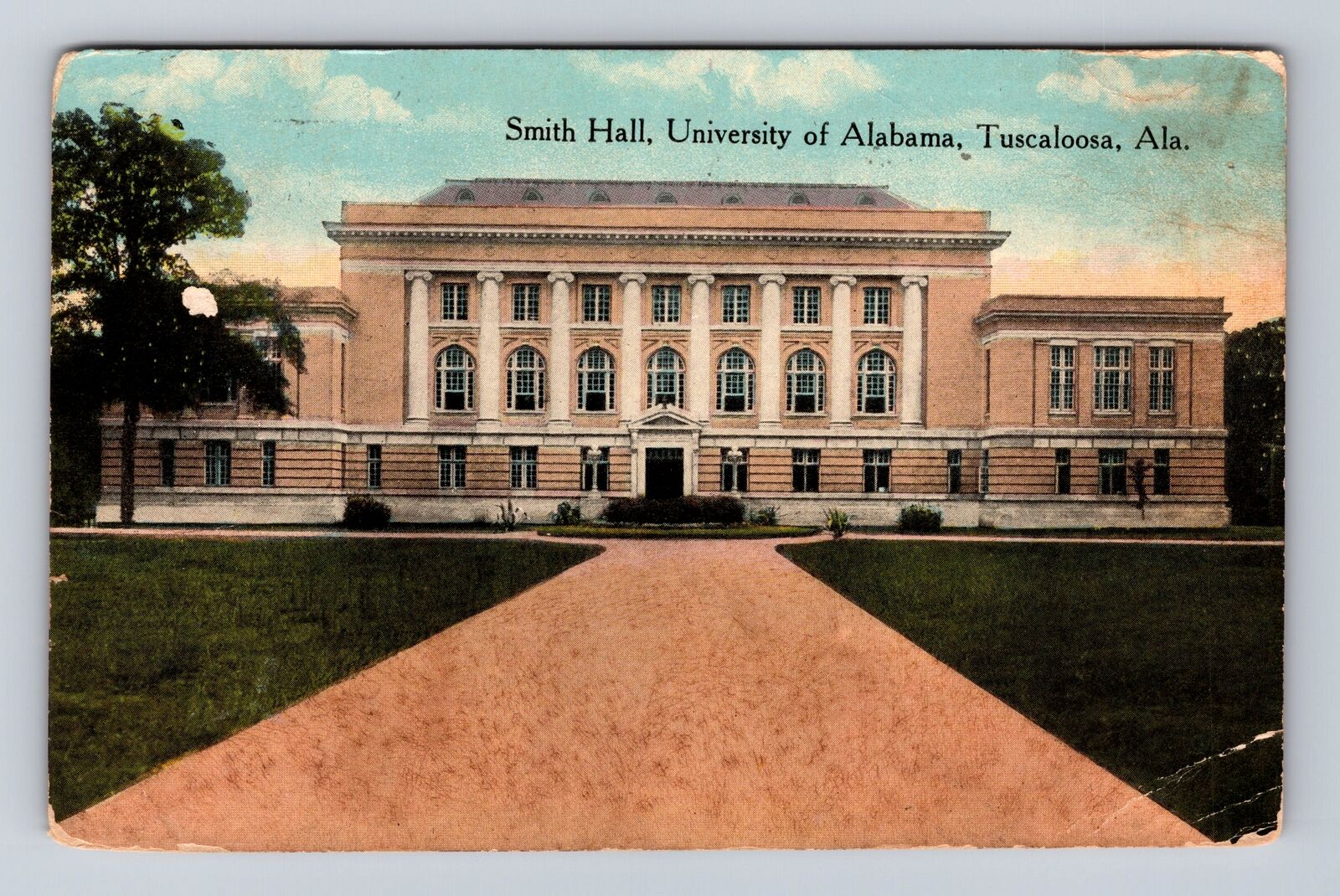 Tuscaloosa AL-Alabama, Smith Hall, University, Antique, Vintage c1905 Postcard