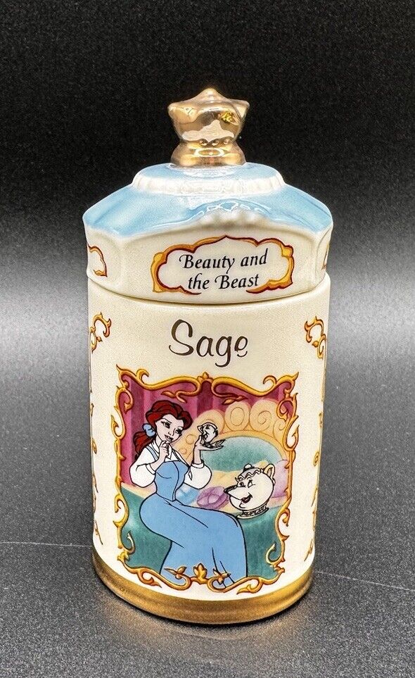 Sage—Lenox Walt Disney “Beauty and the Beast” Porcelain Vintage Spice Jar 1995