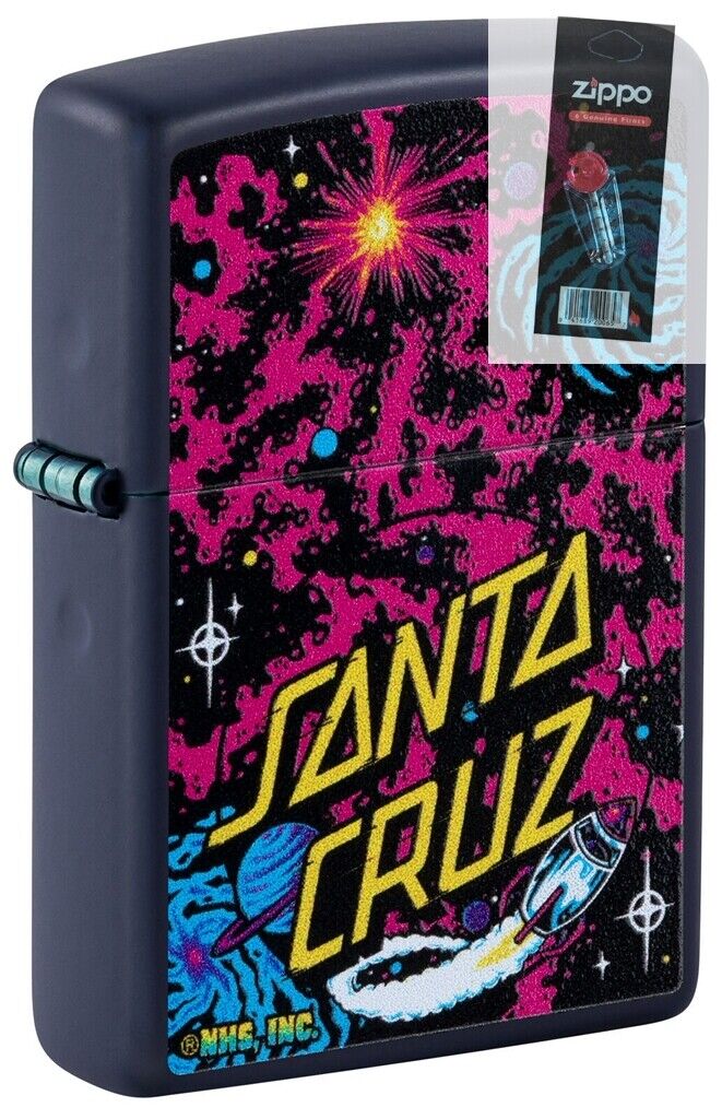 Zippo 48414 Santa Cruz Outer Space Galaxy Design Lighter + FLINT PACK