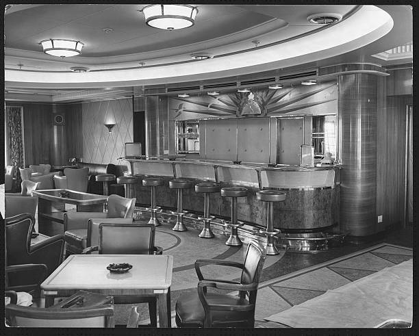 Cocktail Bar Of S. S. Ocean Monarch 1900s OLD PHOTO