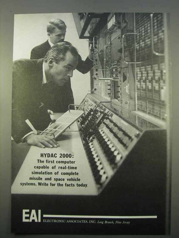 1963 Electronic Associates Ad - Hydac 2000 Computer