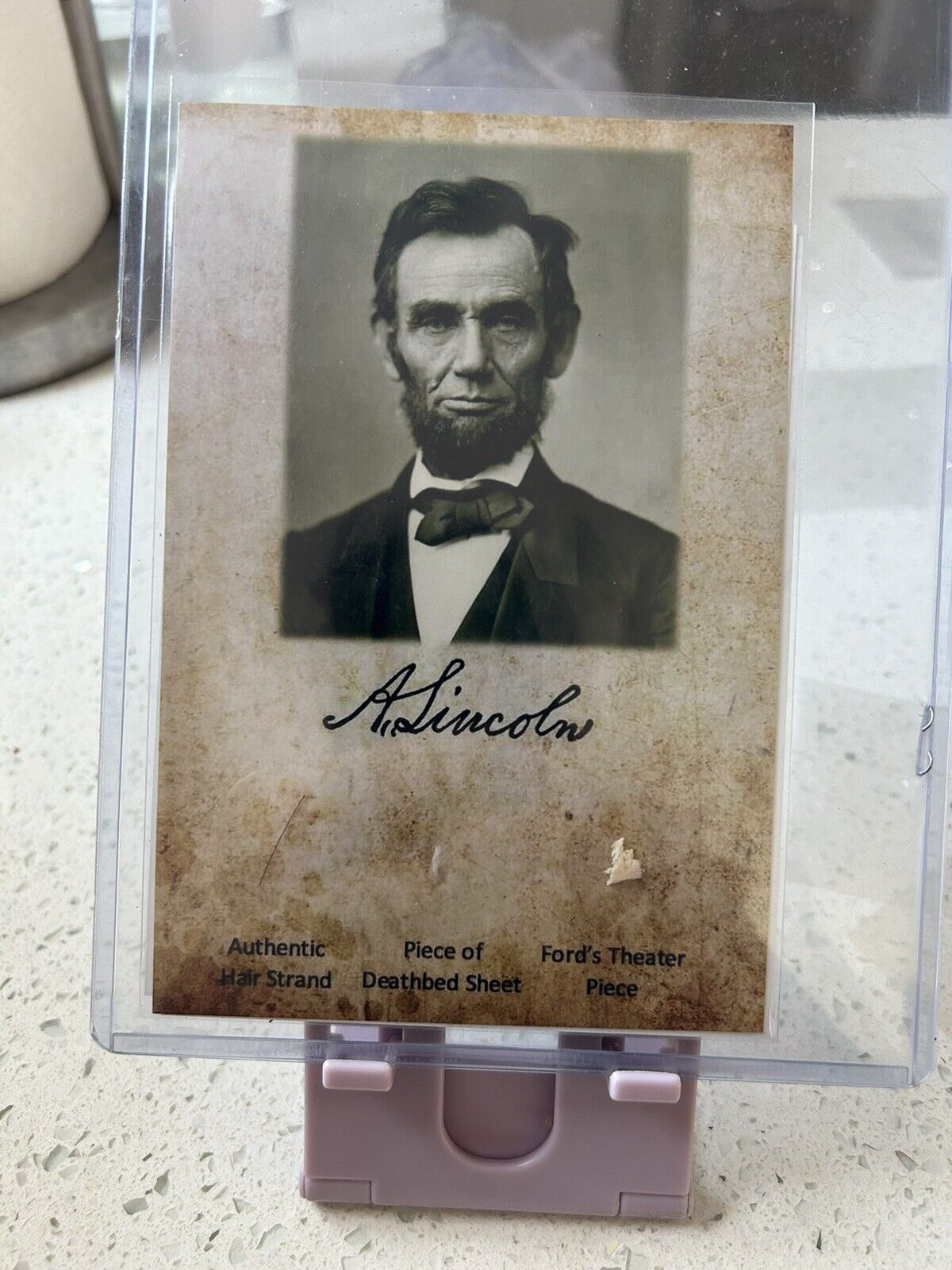 abraham lincoln Authentic Hair Strand, Sheet, Ford Theater Piece, Comes With COA