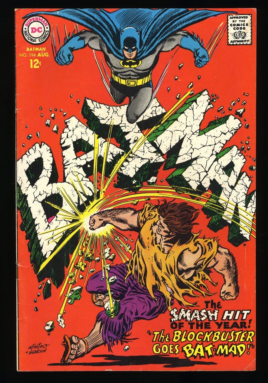 Batman #194 FN+ 6.5 The Blockbuster Goes Bat-Mad Carmine Infantino Cover