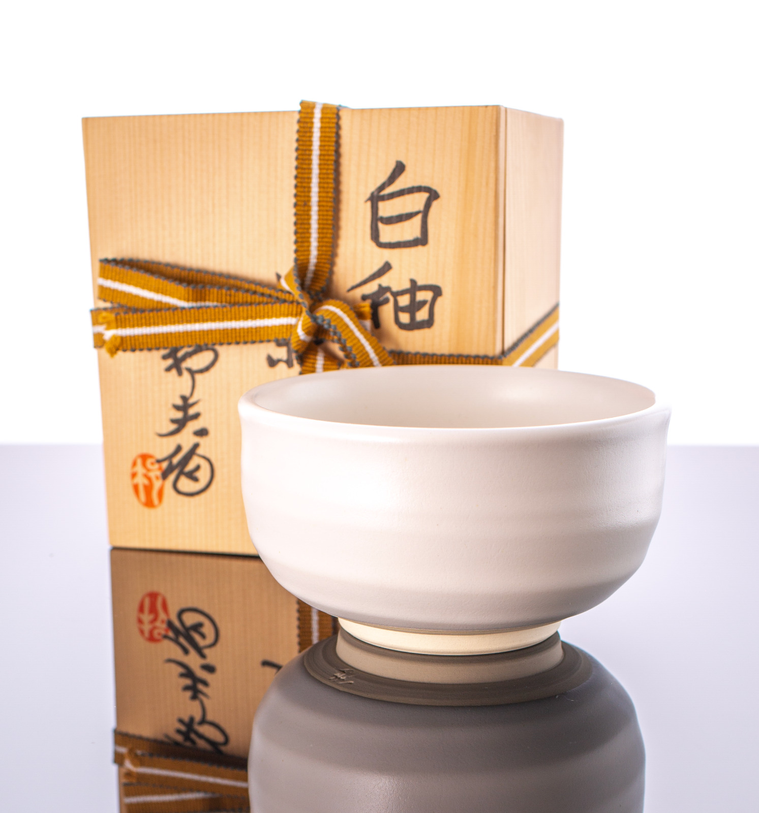 Japanese Tea bowl, Nitten Exhibition Blue-Ribbon Award Potter, Kunio Uchida